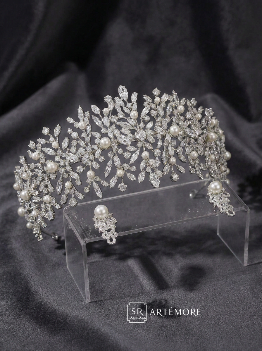 Bridal Crystal Headpiece & Earrings