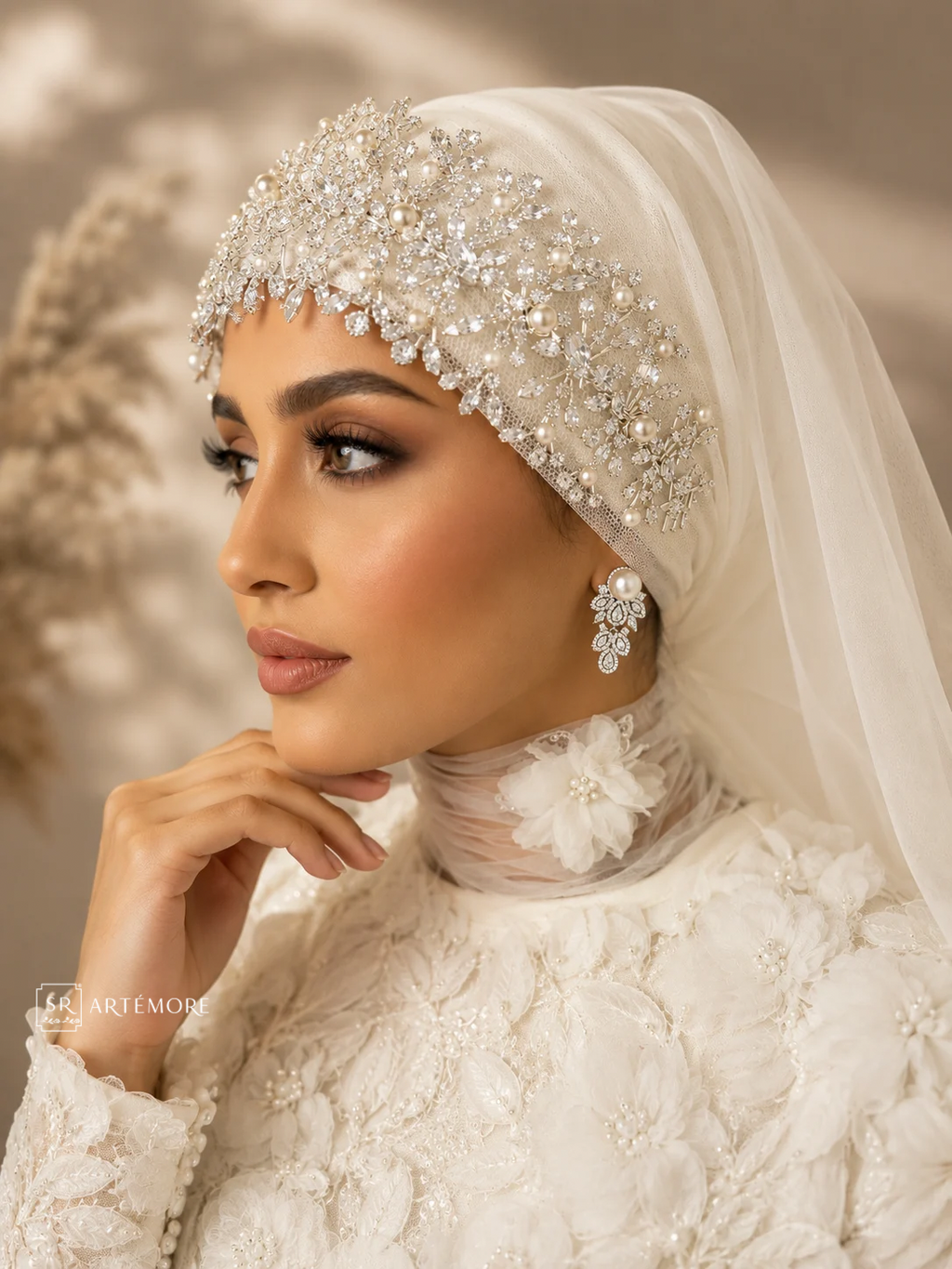Bridal Crystal Headpiece & Earrings